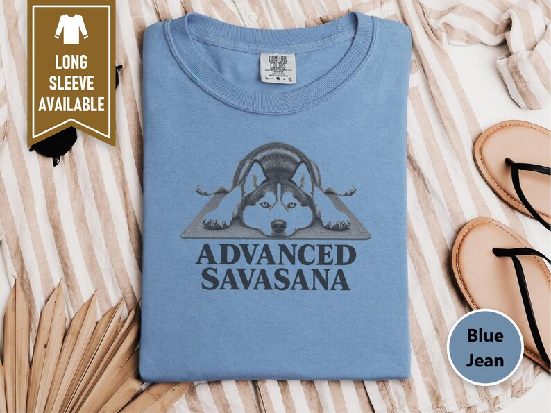 Husky Dog Shirt, Funny Yoga Gift, Advanced Savasana Tee, Husky Mom Gift, Yoga Instructor Shirt, Silyen Husky Lover Gift afbeelding 7