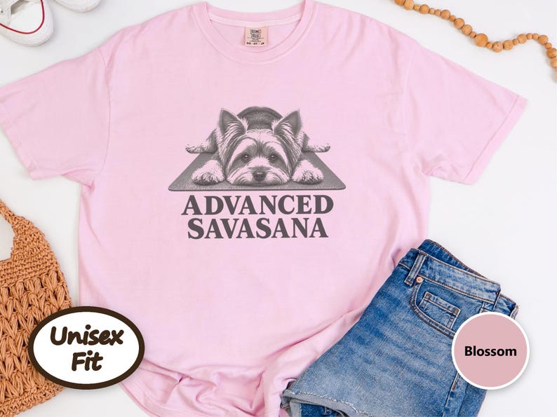 Yorkie Dog Shirt, Yorkie Lover Gift, Advanced Savasana Yoga Tee, Funny Yoga Shirt, Dog Owner Gift, Yoga Instructor Tee image 10