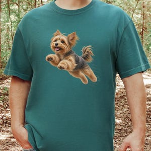 Koszulka dla psa Yorkie, prezent dla mamy Yorkie, koszulka Yorkshire Terrier, koszulka Flying Yorkie, prezent dla psa Agility, prezent dla właściciela małego psa zdjęcie 5