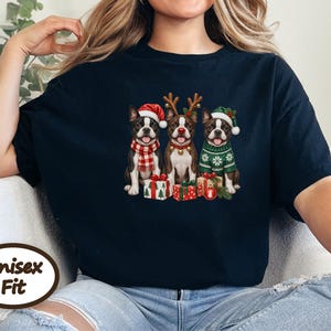 Boston Terrier Christmas Shirt, Dog Christmas Shirt, Boston Terrier Gift, Christmas Pet Shirt, Santa Dog Shirt, Holiday Dog Tee image 7