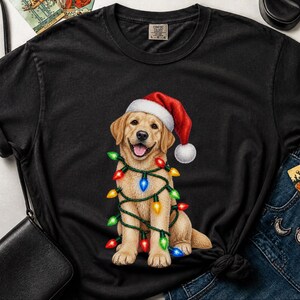 Maglietta natalizia per cani, regalo di Natale per Labrador giallo, maglietta per amanti dei cani per le feste, felpa natalizia per Labrador immagine 4