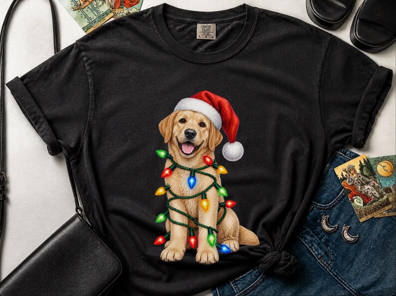 Maglietta natalizia per cani, regalo di Natale per Labrador giallo, maglietta per amanti dei cani per le feste, felpa natalizia per Labrador immagine 4