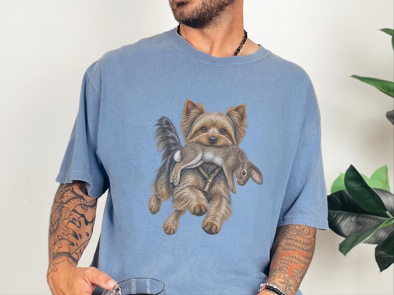 Yorkshire-Terrier-Shirt, Geschenk für Yorkshire-Terrier-Fans, Vintage-Hundemotiv, Jagdhund-Shirt, Arbeitshund-Shirt, Bootleg-Hunde-Shirt, Lustiges Yorkshire-Terrier-Geschenk Bild 8