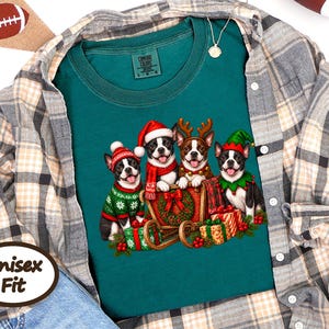 Boston Terrier Christmas Shirt, Boston Terrier Gift, Christmas Dog Shirt, Holiday Dog Lover Tee, Festive Pet Owner Gift image 7