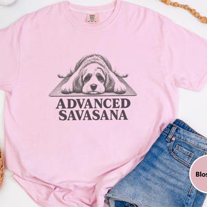 Cavapoo Shirt, Funny Dog Yoga Gift, Advanced Savasana Tee, Yogi Puppy Lover Present, Dog Mom Fitness Clothing