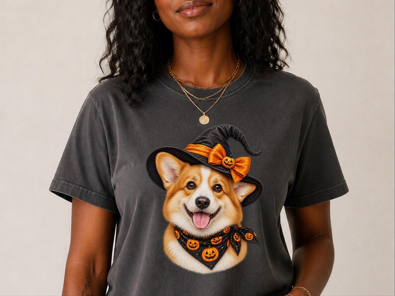 Corgi Halloween Tee, Dog Mom Fall Gift, Spooky Corgi Shirt, Halloween Dog Lover, Corgi Dad Present image 7
