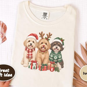 Christmas Maltipoo Shirt, Christmas Dog Lover Gift, Holiday Pet Crewneck, Festive Puppy Sweatshirt, Maltipoo Mom Tee image 6