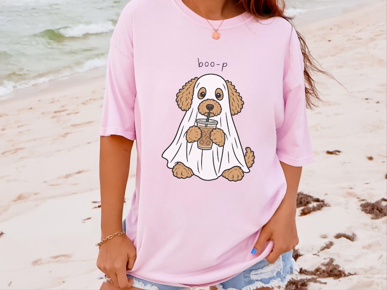Goldendoodle Halloween Shirt, Ghost Dog Tee, Spooky Puppy Shirt, Dog Lover Gift, Boo P T Shirt image 10