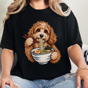 Koszulka Cavapoo, prezent dla miłośnika Cavapoo, koszulka z ramenem, prezent dla mamy Cavapoo, koszulka dla miłośnika makaronu, prezent dla japońskiego jedzenia, bluza z ramenem zdjęcie 2