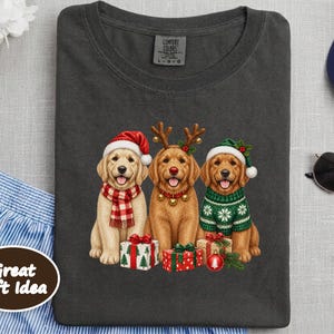 Golden Retriever Christmas Shirt, Golden Retriever Gift, Christmas Pet Art, Dog Christmas Sweatshirt, Golden Retriever Mom Shirt image 10