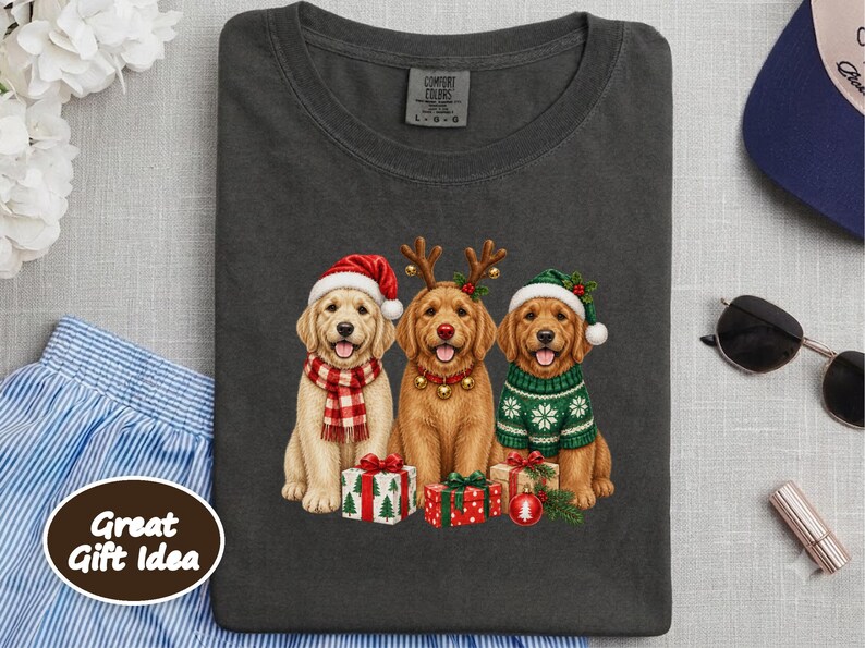 Golden Retriever Christmas Shirt, Golden Retriever Gift, Christmas Pet Art, Dog Christmas Sweatshirt, Golden Retriever Mom Shirt image 10