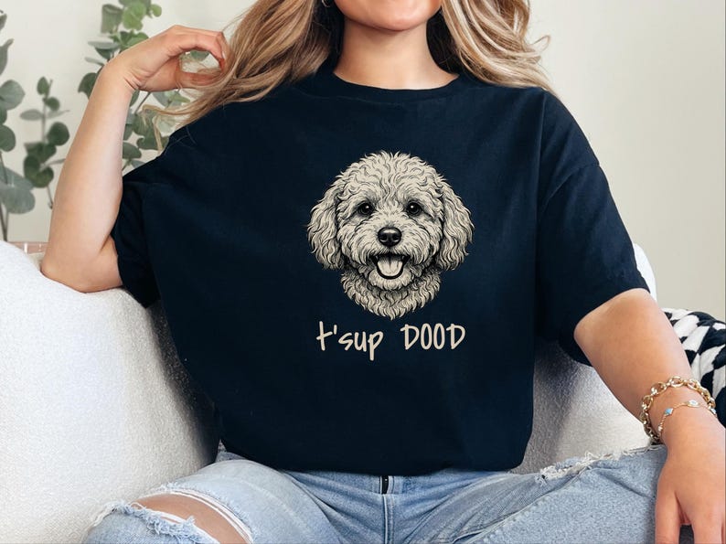 Comfort Colors Maltipoo Dog Mom Sweatshirt | T'sup Dood Goldendoodle Owner Clothing | Personalised Bernedoodle Labradoodle Sheepadoodle image 3