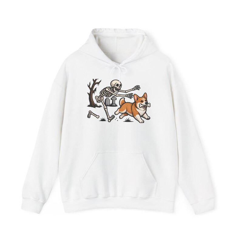 T-shirt met skelethond, Halloween Corgi-shirt, grappig Corgi-cadeau, griezelig T-shirt, Corgi-moedershirt, T-shirt met skelethond afbeelding 12