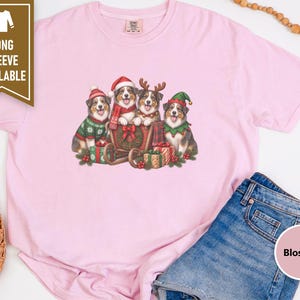 Christmas Australian Shepherd Shirt, Aussie Dog Mom Gift, Festive Holiday Sleigh Graphic Tee, Australian Christmas Sweatshirt afbeelding 9