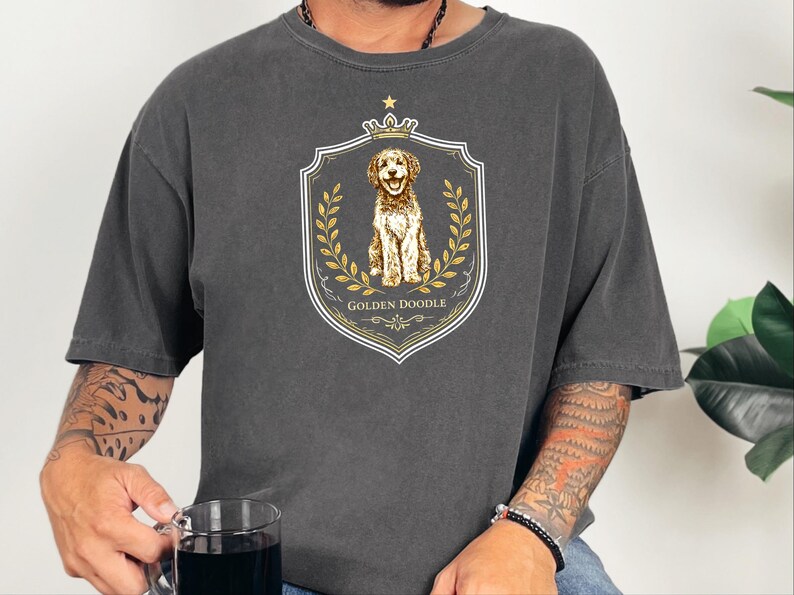 Comfort Colors Doodle Dog Gift, Curly Dog Mom Tee, Goldendoodle Dad Vintage Dog Graphic, Funny Pet Lover Animal Person Shirt, 90s Animal Tee image 8