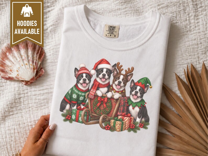 Boston Terrier Christmas Shirt, Boston Terrier Gift, Christmas Dog Shirt, Holiday Dog Lover Tee, Festive Pet Owner Gift image 6