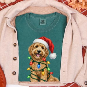 Labradoodle Christmas Shirt, Holiday Pet Shirt, Christmas Dog Mom, Labradoodle Gift, Christmas Lights Tee, Dog Lover Christmas Gift image 8