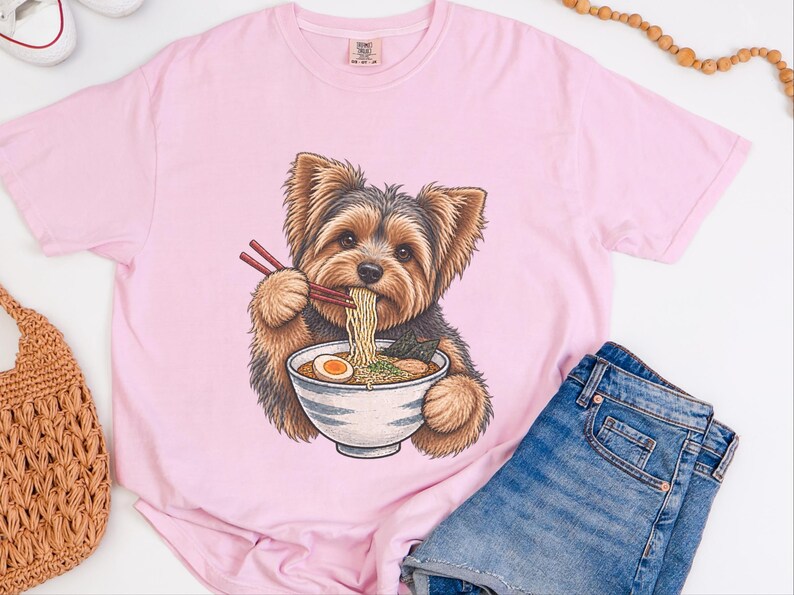Yorkshire-Terrier-Shirt, Geschenk für Yorkshire-Terrier-Mama, Ramen-Liebhaber-Shirt, Shirt für japanisches Essen, Geschenk für Hundeliebhaber Bild 6