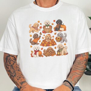 Maltipoo Fall Shirt, Fall Dog Lover Gift, Autumn Puppy Tee, Cozy Fall Dog Shirt, Maltipoo Mom Shirt image 7