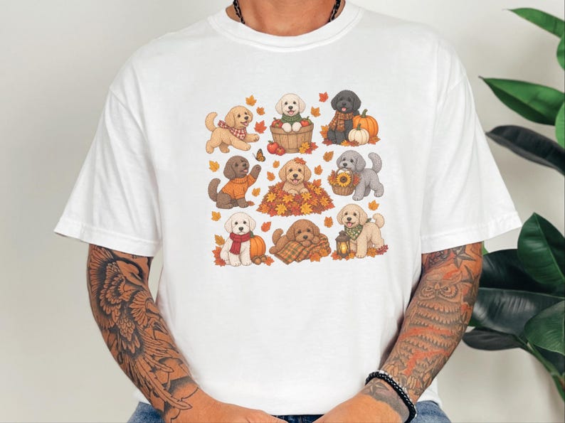 Maltipoo Fall Shirt, Fall Dog Lover Gift, Autumn Puppy Tee, Cozy Fall Dog Shirt, Maltipoo Mom Shirt image 7