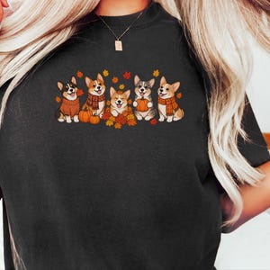 Corgi Autumn Shirt, Fall Corgi Tee, Dog Lover Gift, Corgi Mom Sweatshirt, Pumpkin Patch Shirt, Fall Dog Shirt image 9