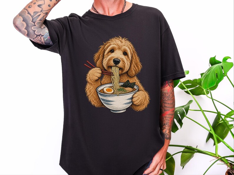 Goldendoodle Shirt, Golden Doodle Gift, Ramen Lover Tee, Japanese Food Shirt, Dog Mom Gift, Foodie Humor T-shirt, Ramen Noodles Japan image 8