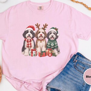 Sheepadoodle Christmas Sweatshirt, Christmas Pet Shirt, Sheepadoodle Gift, Christmas Dogs Shirt, Dog Lover Christmas Gift, Puppy Sweatshirt image 1