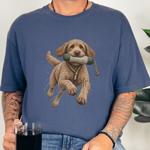 Labradoodle Shirt, Labradoodle Gift, Waterfowl Hunter, Hunting Dog Art, Outdoor Enthusiast, Duck Hunting Tee, Doodle Dog Dad Gift image 9