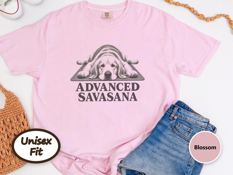 Golden Retriever Yoga Shirt, Funny Yoga Shirt, Advanced Savasana Tee, Dog Lover Gift, Meditation Shirt, Yoga Class Gift, Animal Graphic Tee image 9