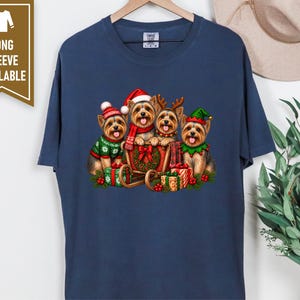 Yorkie Christmas Shirt, Yorkie Mom Gift, Holiday Dog Shirt, Festive Puppy Top, Dog Lover Gift image 4