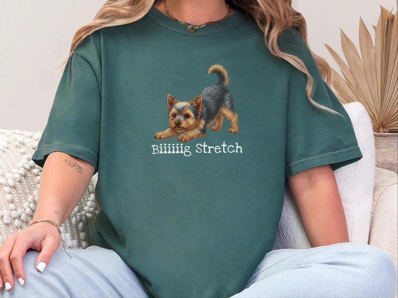 T-shirt Comfort Colors Funny Yorkie, T-shirt extensible grande taille, T-shirt pour maman de Yorkshire Terrier, T-shirt pour amoureux des Yorkies, Vêtements mignons pour parents de chiens image 5