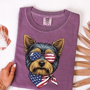 Yorkshire terrier, amerikansk flagga, hund, present, present, present, gåva bild 2