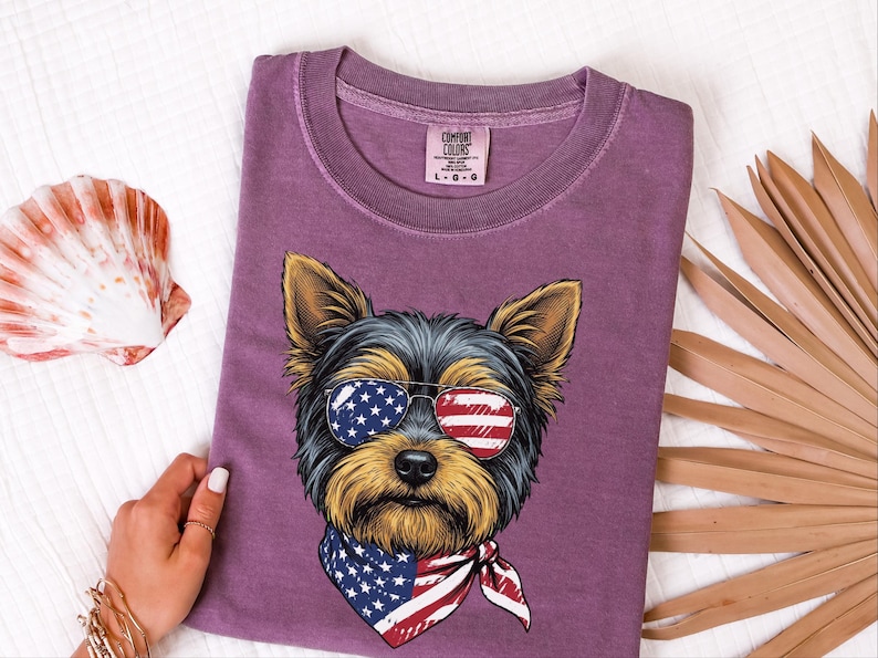 Yorkshire terrier, amerikansk flagga, hund, present, present, present, gåva bild 2