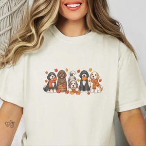T-shirt d'automne Bernedoodle, Cadeau pour amoureux des chiens en automne, T-shirt maman Bernedoodle, T-shirt chiot mignon, Sweat-shirt pour amoureux des chiens Doodle image 3