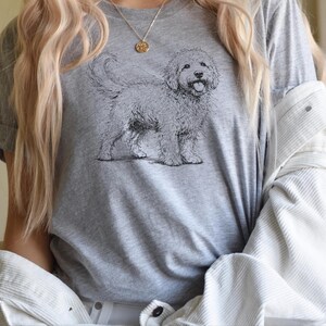 Golden Doodle Shirt and Canine Gift, Golden Doodle Sketch Custom Pet Art, Dog Mama Dad Apparel, Labradoodle Lover., Goldendoodle Shirt image 7