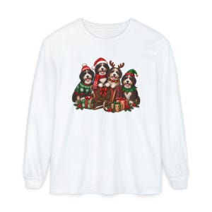 Christmas Bernedoodle Shirt, Festive Puppy Sweatshirt, Holiday Dog Lover Gift, Bernedoodle Christmas Gift, Winter Dog Shirt image 14