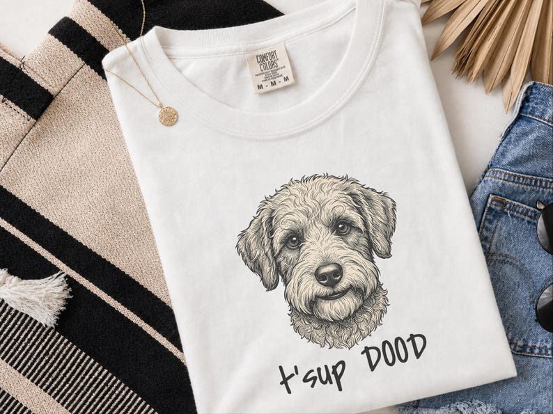 Comfort Colors Schnoodle Lover Sweatshirt | T'sup Dood Goldendoodle Dad Sweatshirt | Scruffy Labradoodle Owner T-Shirt, Doodle Dog Gift imagen 10