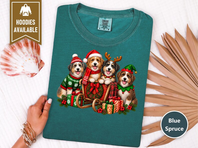 Christmas Aussiedoodle Shirt, Aussiedoodle Mom Gift, Holiday Dog Shirt, Funny Dog Christmas, Aussiedoodle Lover Gift image 5