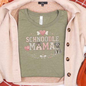 Schnoodle Mama Shirt, Schnoodle Lover Tee, Dog Mom Apparel, Cross-Breed Doodle Owner Gift, Pet Parent Wear, Trendy Comfy Everyday Top image 5