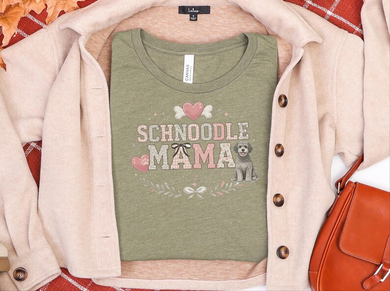 Schnoodle Mama Shirt, Schnoodle Lover Tee, Dog Mom Apparel, Cross-Breed Doodle Owner Gift, Pet Parent Wear, Trendy Comfy Everyday Top image 5