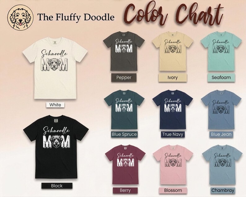 Camiseta Comfort Colors para amantes de los Schnoodle, camiseta para mamás de Schnoodle, sudadera de cuello redondo a la moda para mamás de perros, estampado retro de perros, regalo único para dueños de perros, regalos para amantes de los Schnoodle imagen 8
