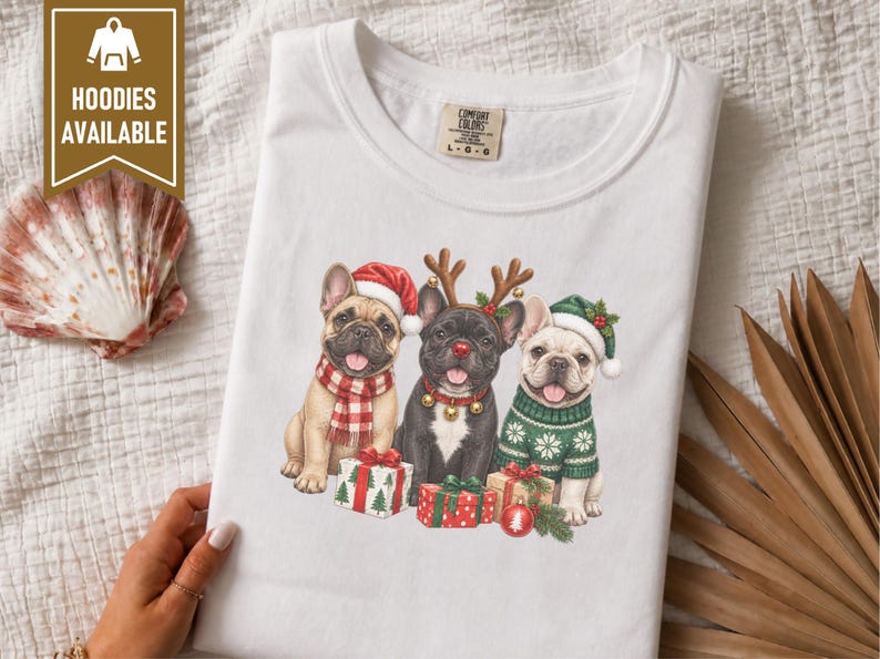 Christmas French Bulldog Shirt, Frenchie Christmas Gift, Holiday Dog Sweatshirt, Festive Pet Lover Tee, Cute Puppy Christmas Apparel image 10