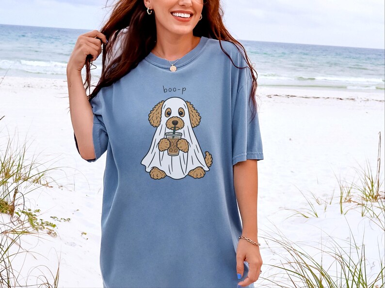Goldendoodle Halloween Shirt, Ghost Dog Tee, Spooky Puppy Shirt, Dog Lover Gift, Boo P T Shirt image 6