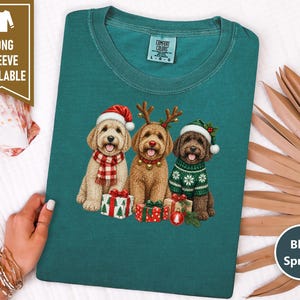 Labradoodle Christmas Sweatshirt, Holiday Dog Crewneck, Christmas Pet Shirt, Labradoodle Mom Gift, Festive Dog Lover Tee image 4
