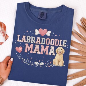 Comfort Colors Labradoodle Gift Tee, Labradoodle Mama Shirt for Women, Funny Fur Mama T-Shirt, Doodle Mom Owner Present for Pets image 4