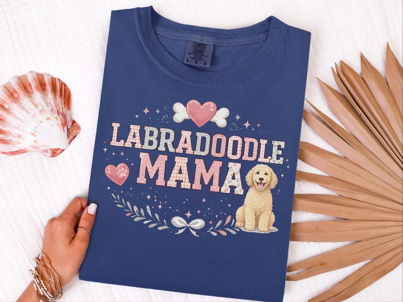 Comfort Colors Labradoodle Gift Tee, Labradoodle Mama Shirt for Women, Funny Fur Mama T-Shirt, Doodle Mom Owner Present for Pets image 4