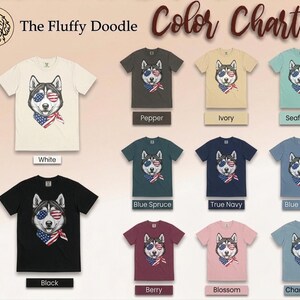 Comfort Colors Patriotic Husky Dog Shirt, Funny 4th of July Siberian Husky Tee, American Flag USA Dog Mom Shirt, Independence Day Siberian image 11