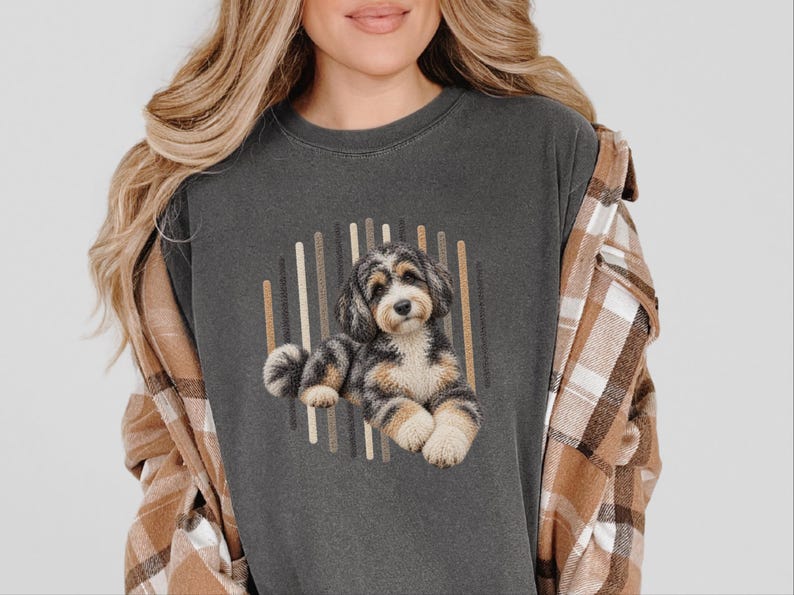 Aussiedoodle shirt, Aussiedoodle cadeau, shirt voor hondenmoeder, driekleurig puppy shirt, shirt voor doodle-liefhebbers, cadeau voor hondeneigenaar afbeelding 8
