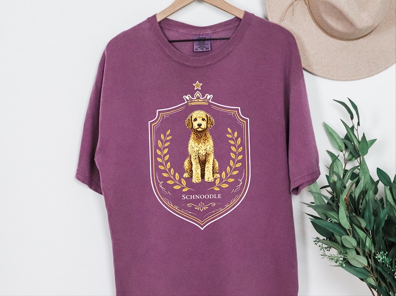 Comfort Colors Schnoodle Lover Royal Crest Shirt, Regal Pet Art Tee, Custom Dog Shirt for Schnoodle Mom and Dad Gift, Schnoodle Lover Tee image 1