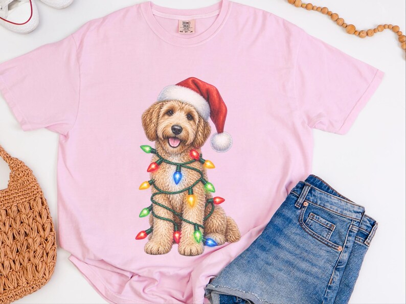 Christmas Goldendoodle Shirt, Goldendoodle Mom Gift, Holiday Dog Sweater, Doodle Christmas Tee, Goldendoodle Lover Gift image 5